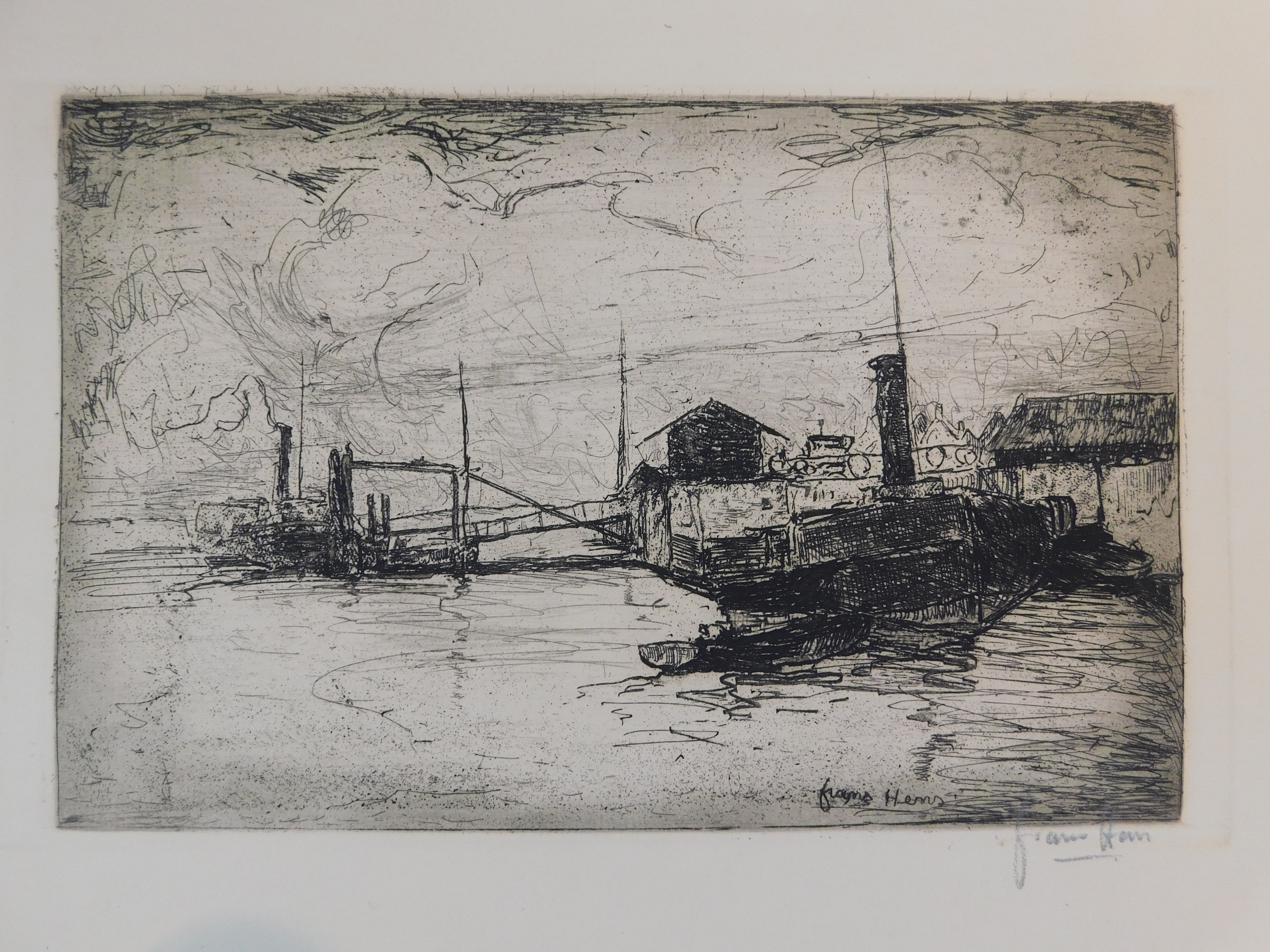 Frans Hens - Boat in the harbor kopen? Bied vanaf 20!