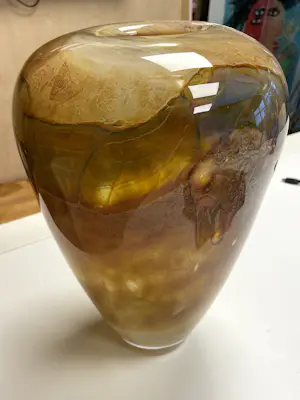 Thea Figee - Geblazen glasobject, Grote zware vaas + boek kopen? Bied vanaf 200!