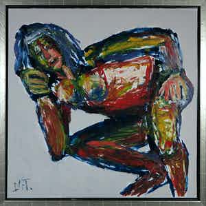 Martin van Wordragen - Olieverf op doek, Concentratie - Ingelijst (Groot) verkocht voor € 1!