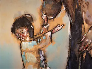 Niet of onleesbaar gesigneerd - Interessant in 1908 geschilderde gem Techniek "man en kind" gesigneerd kopen? Bied vanaf 1!