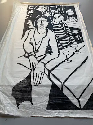 Flip van der Burgt - Eenzaam en alleen – houtsnede – ca. 1970 kaufen? Bieten Sie von 40!