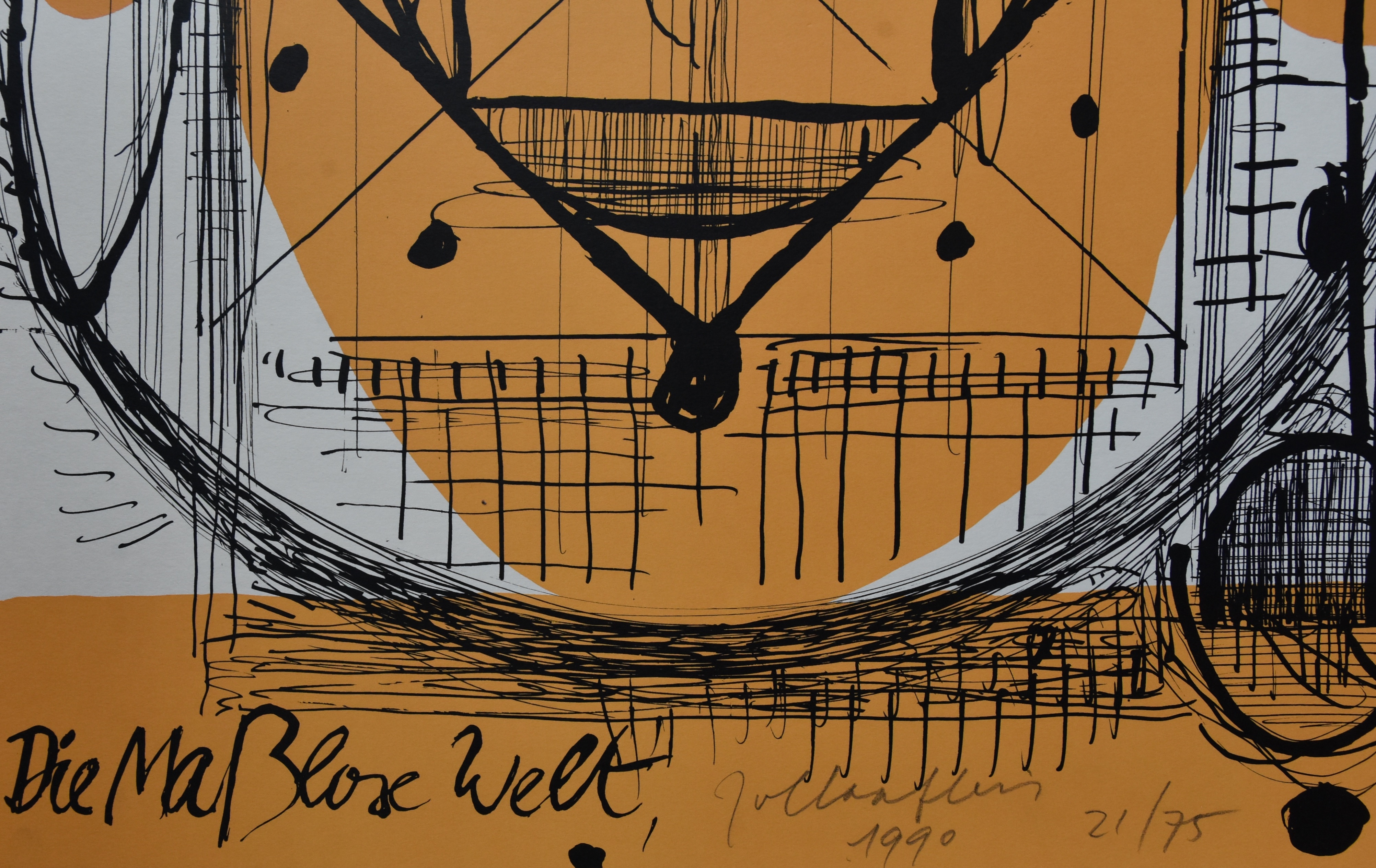 Joost van Haaften - #DIE MA BLOSE WELT# litho , gesigneerd/genummerd, mint kopen? Bied vanaf 40!