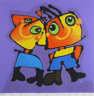 Ad Verstijnen - Zeefdruk, Hans en Grietje - Ingelijst kopen? Bied vanaf 1!