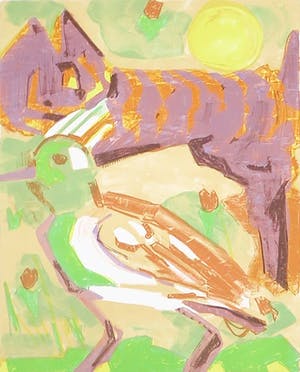 Xandra Donders - Litho, Leeuwenpaar kopen? Bied vanaf 1!