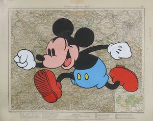 Jan Bollaert - Gemengde techniek/schildering op landkaart, Thuringische staaten - Ingelijst kopen? Bied vanaf 50!