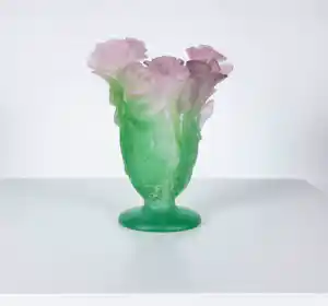 Daum Nancy - Kristallen vaas, Pate de Verre Rose verkauft für € 261!