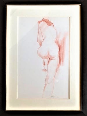 Hen Euverman - Poserend Naakt - Tekening kopen? Bied vanaf 49!