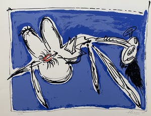 Johan Claassen - kleurenzeefdruk - 'Liggend naakt' - 1986 kopen? Bied vanaf 50!