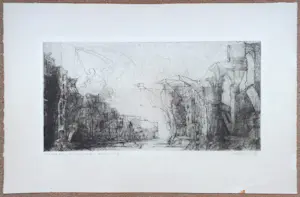 Dirkje Kuik - De Twee Snoeken, gemengde techniek op ets (unica) kopen? Bied vanaf 95!