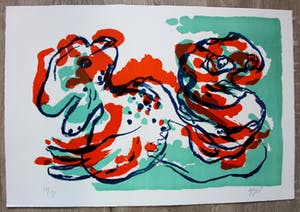 Karel Appel - Litho: 2 figuren kopen? Bied vanaf 550!