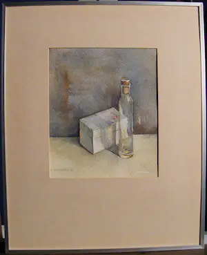Peter Langenberg - UNICUM - aquarel - 'Flesje & Doosje' - 231B kopen? Bied vanaf 25!