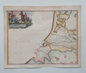 Francois Halma - Holland Zeeland ea Oude Kaart Bataven Friezen 1725 kopen? Bied vanaf 70!