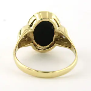 14k bicolour gouden ring met opaal en single cut geslepen diamant tot. 0.05ct kopen? Bied vanaf 485!