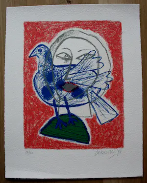 Corneille - Zeefdruk: Regard sur L' oiseau - 1998 kopen? Bied vanaf 175!