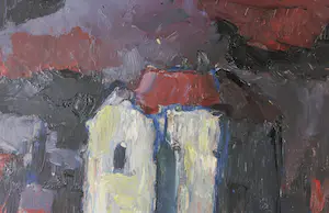 Harmen Klaas Post - Olieverf op board, Stadsgezicht - board kopen? Bied vanaf 100!