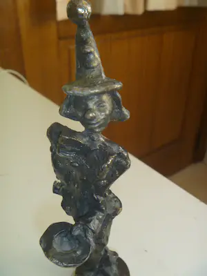 Corry Ammerlaan - Bronzen beeldje 17cm, Clown met hoed kopen? Bied vanaf 1!