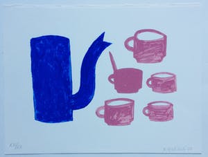 Klaas Gubbels - zeefdruk ‘Blauwe kan met kopjes’ - 2005 - oplage XX. kopen? Bied vanaf 275!