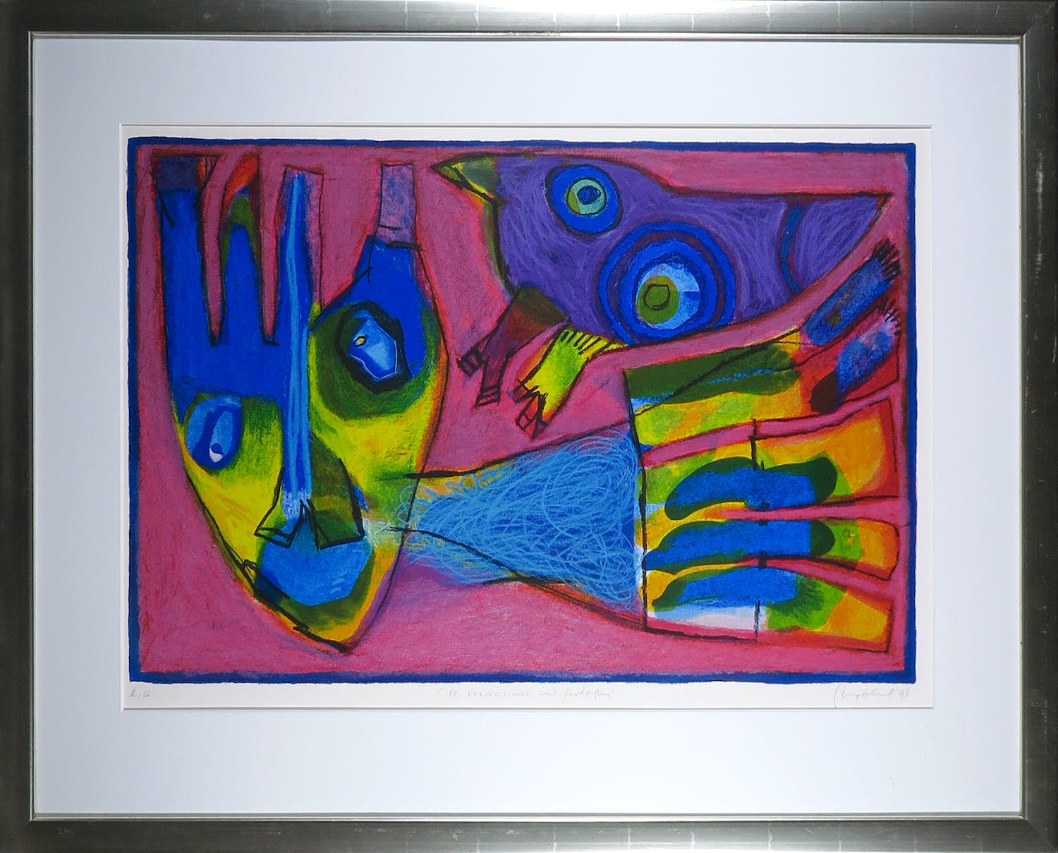 Geert Vrijdag - Zeefdruk, De machine uitgevlogen - Ingelijst (Groot) verkocht voor € 1!