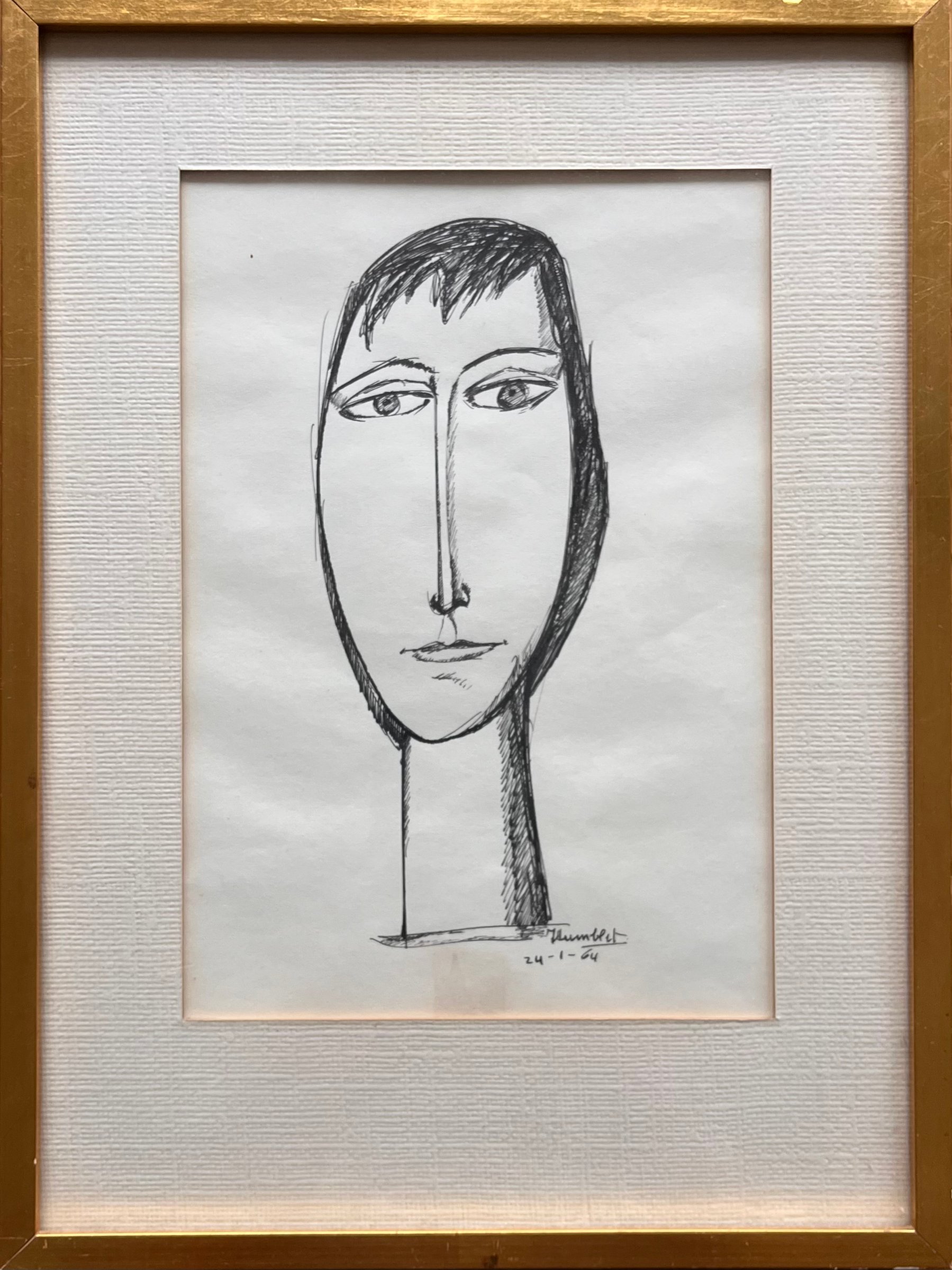 AcheterTheo Humblet - Gesigneerd origineel werk - 1964 - "Hoofd"? Enchérissez de 75!