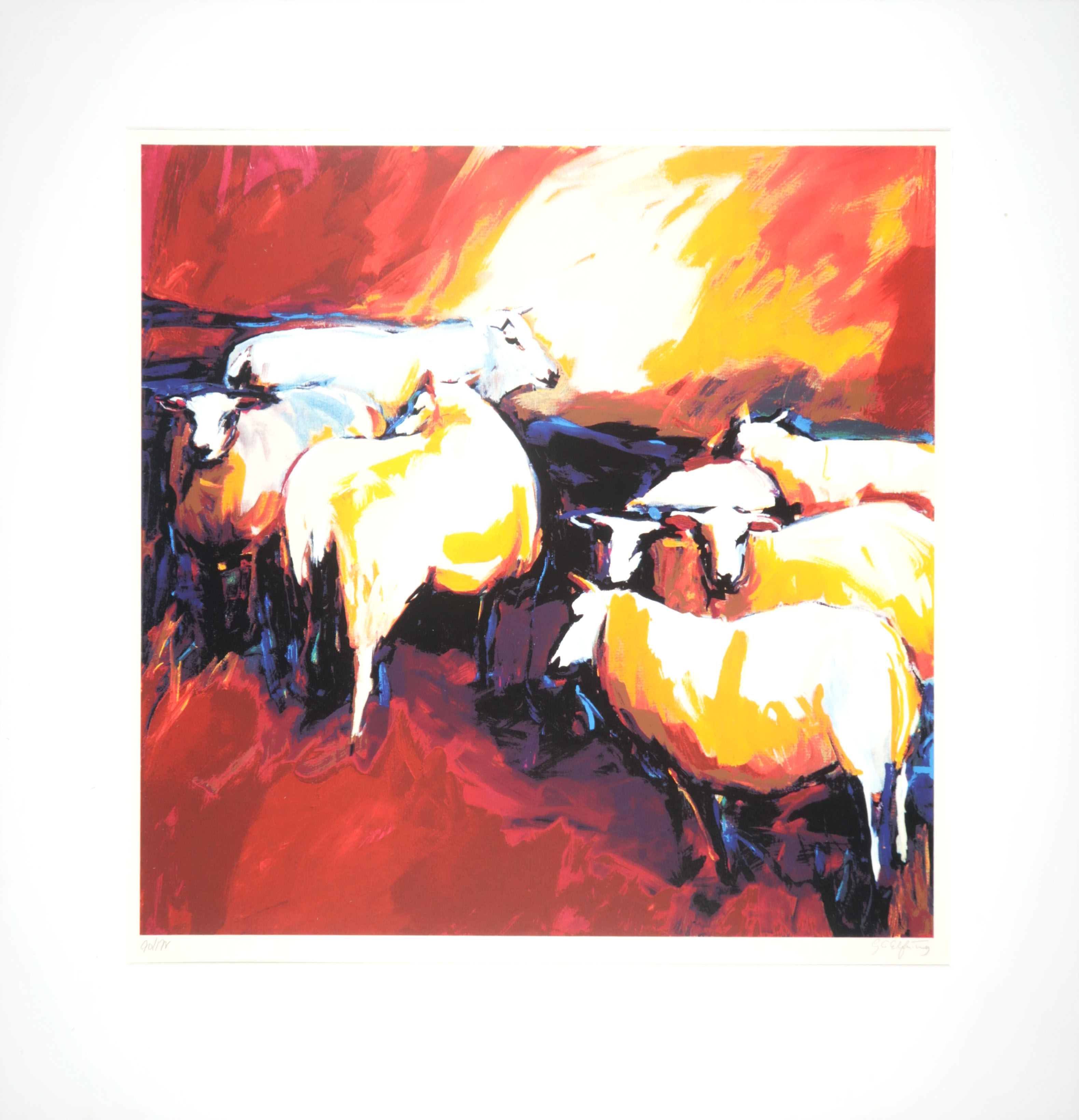 Gerda Elfring - Zeefdruk, Schapen kopen? Bied vanaf 20!