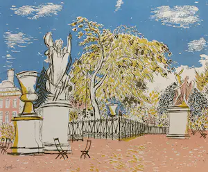 Charles Eyck - Jardin du Luxembourg, litho - Gratis verzending! kaufen? Bieten Sie von 50!