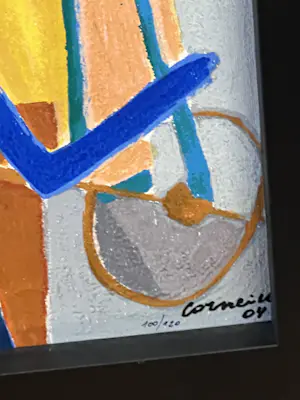 Corneille - Terragrafie op doek Het jazzorkest, eerbetoon aan Charlie Parker - Cobra kopen? Bied vanaf 2400!