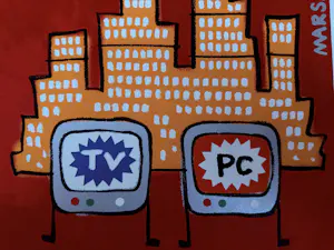 Jean Paul Marsman - “TV & PC”. Handgesigneerd en genummerde zeefdruk. kopen? Bied vanaf 25!