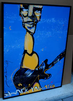 Herman Brood - Ingelijste zeefdruk: het bandje: de gitarist - 1990 kopen? Bied vanaf 350!