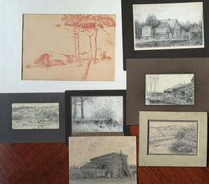 Niet of onleesbaar gesigneerd - Monogram WF en Freek Souwer, diverse landschappen (7X) kopen? Bied vanaf 1!