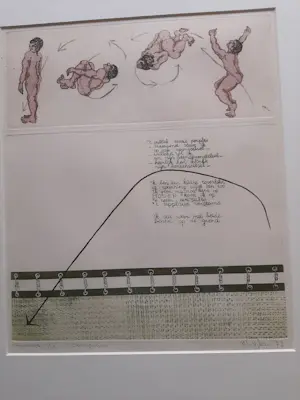 Helen van der Deen - Ets/Aquatint, Titel, " trampoline ". kopen? Bied vanaf 35!