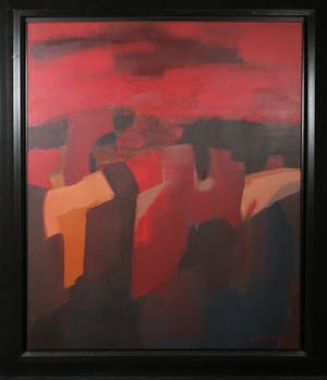 Niet of onleesbaar gesigneerd - Acryl op doek, Abstracte compositie - Ingelijst (Groot) kopen? Bied vanaf 10!