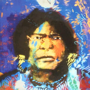 Espen Hagen - Neteca Indian - Handgesigneerde Giclee op linnen (90x90 cm.) kopen? Bied vanaf 1!