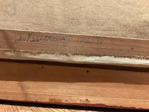 Jan Kelderman - Polderlandschap met zeilboot, kerktoren en molen kopen? Bied vanaf 50!