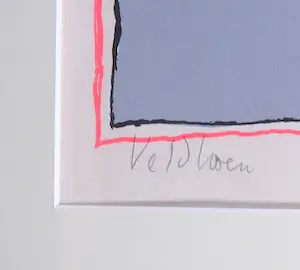 Aat Veldhoen - Zeefdruk, Compositie met schilder en model - Ingelijst kopen? Bied vanaf 1!