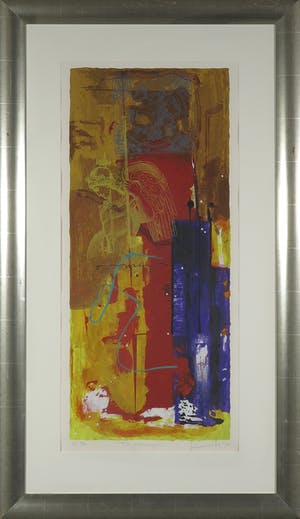 Piotr Konkel - Zeefdruk, Stad achter de duinen - Ingelijst kopen? Bied vanaf 1!