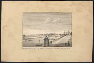 Nicolaas ten Hoorn - Kopergravure, Gezichte van de Buiten Amstel: Ziende van de Groote Amstel Sluis kopen? Bied vanaf 1!