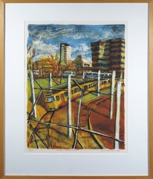 Jeroen Hermkens - Litho, Utrecht Smakkelaarsveld - Ingelijst kopen? Bied vanaf 50!