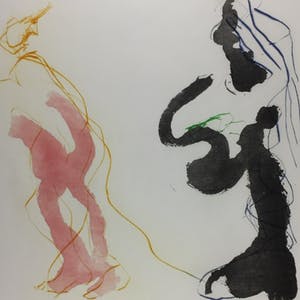 Ger Lataster - Kleurenets - 'Twee figuren' - 1988 (Oplage slechts 20 stuks!) kopen? Bied vanaf 149!