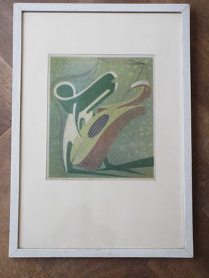 Harry van Kruiningen - De Gitaarspeler - Kleurenlitho kopen? Bied vanaf 85!