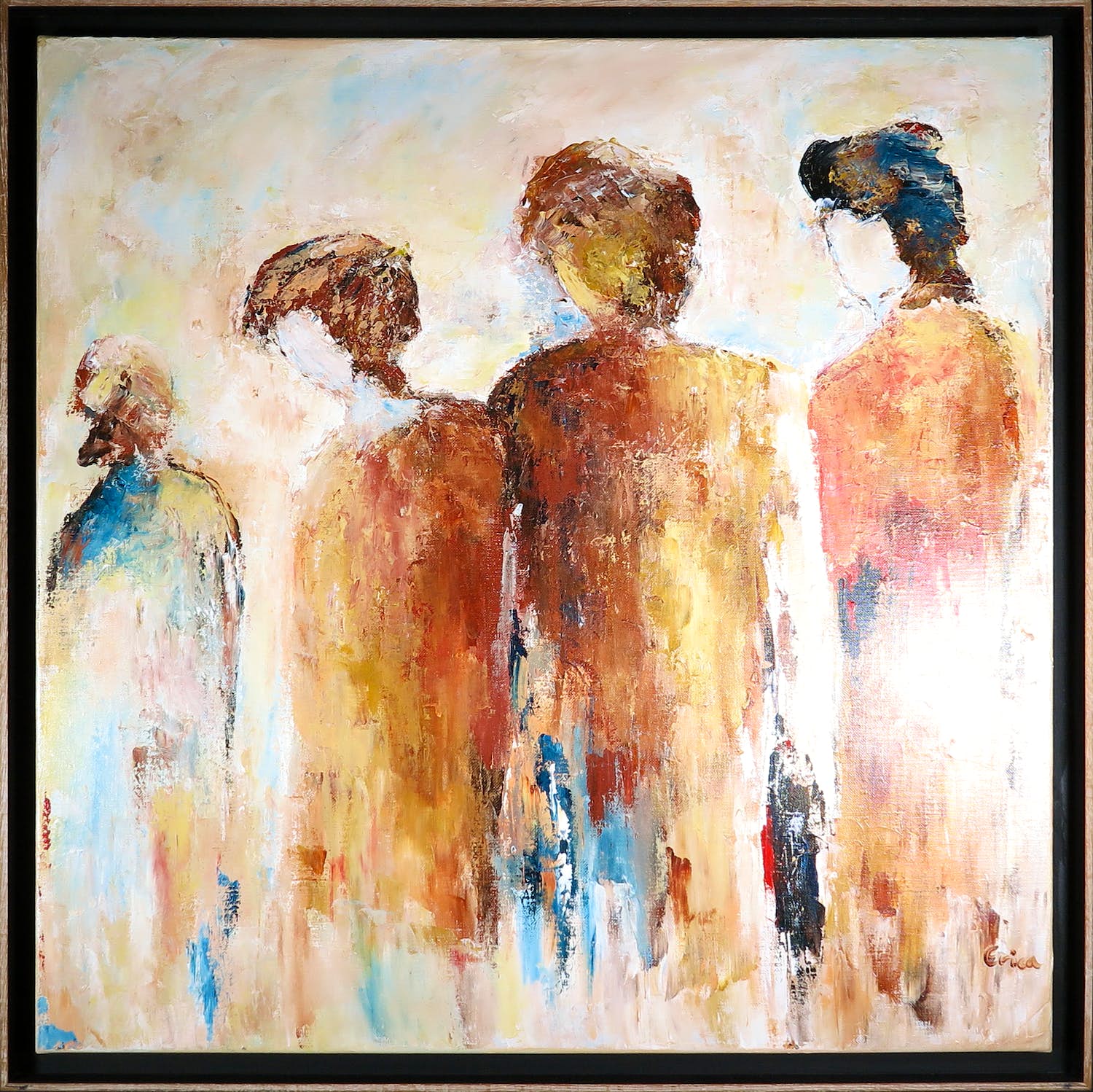 Erica Nass - Acryl op linnen, Like the way I do - Ingelijst (Groot) verkocht voor € 110!