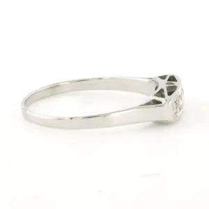 14k witgouden ring met briljant geslepen diamant tot. 0.20ct – K/L - VS/SI kopen? Bied vanaf 210!