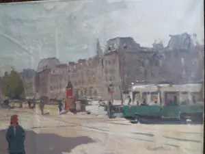 Evert-Jan Ligtelijn - 2x Stadsgezicht Antwerpen en Larens Interieur kopen? Bied vanaf 400!