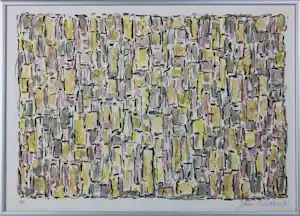 Jan Wolkers - Zeefdruk op papier, Winterbeelden III- Ingelijst verkocht voor € 100!