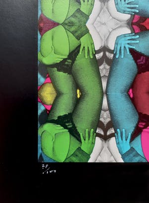 Shinkichi Tajiri - My secret garden met zwarte rand, gesigneerde offset kopen? Bied vanaf 75!