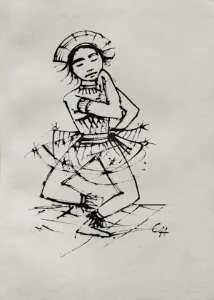 Karl Hofer - Javanische Tänzerin. Original-Lithografie,1921 kaufen? Bieten Sie von 250!