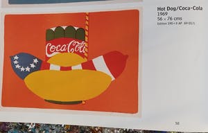 Jan Cremer - Hot Dog / Coca Cola - 1969 - zeefdruk - groot ingelijst kopen? Bied vanaf 350!
