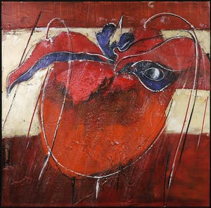 Antonio Poioumen - Gemengde techniek en collage op doek, Inelkaar vervleugeld (Groot) kopen? Bied vanaf 350!