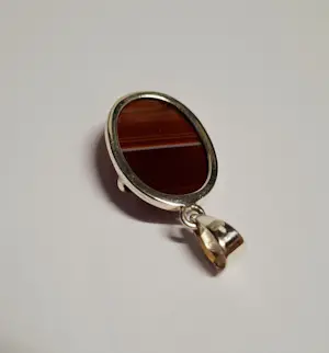 Nieuwe zilveren hanger met streepagaat kopen? Bied vanaf 45!