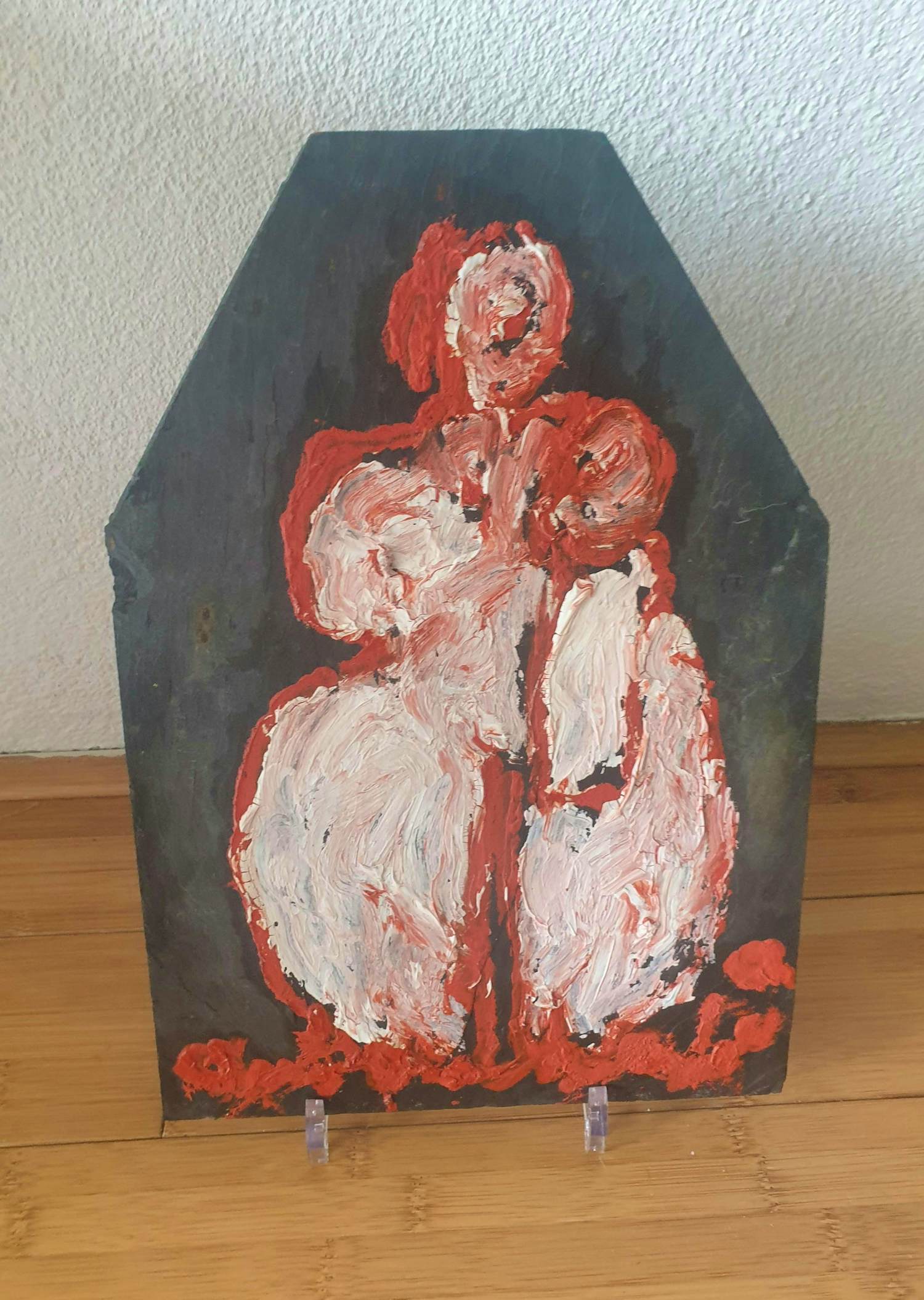 Anton Heyboer - Moeder met kind - Olieverf uit de tube op leisteen - 32,5 x 22,5 cm kopen? Bied vanaf 395!