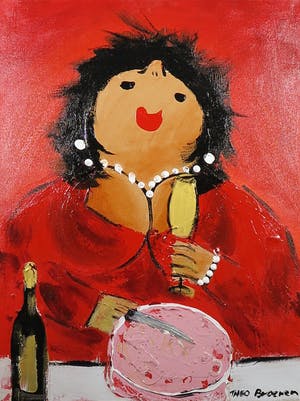 Theo Broeren - Acryl op doek, Pie kopen? Bied vanaf 70!